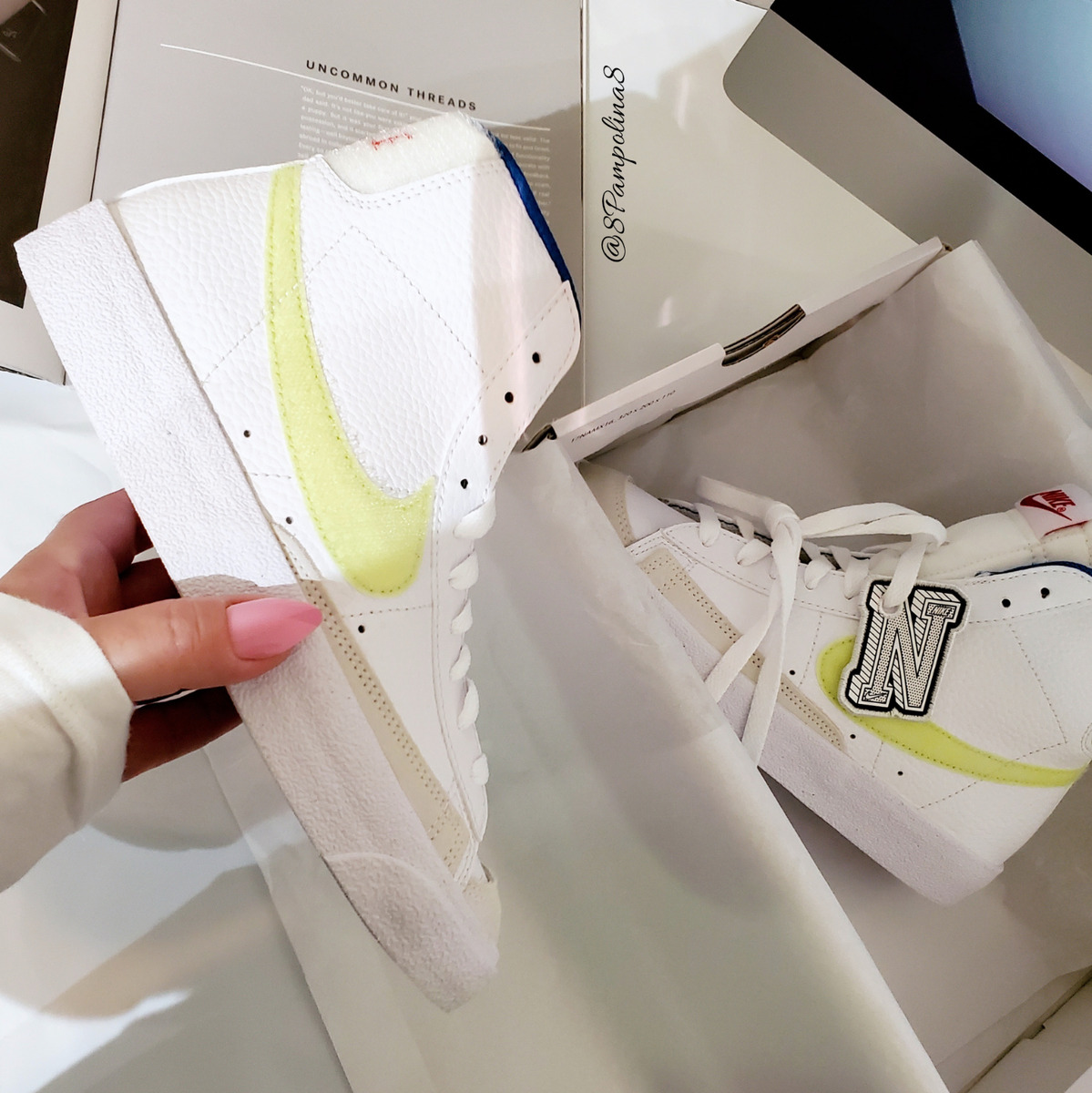 Nike Blazer Mid 77 (GS) Shoe Size 5Y White/Light Lemon Twist Style DQ1042  100