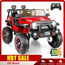 24V Kids Ride On Truck Car 4WD/2WD Switchable 2 Seater 3 Speeds LED Lights Gift