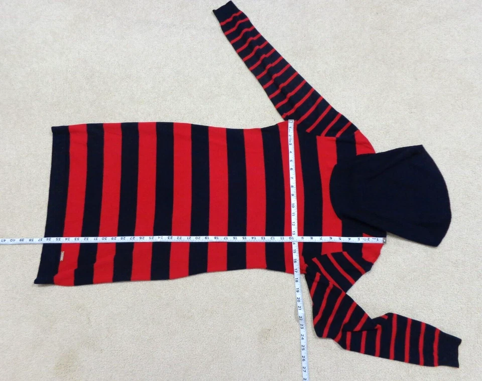 Tommy Hilfiger Women's Navy Blue Red Stripe Funnel Turtleneck Sweater Dress Sz M - Image 4 of 4