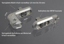 MFW verstellbare Vario Fußrasten Multi S-Grip Moto Guzzi Griso 1200 Typ: LS