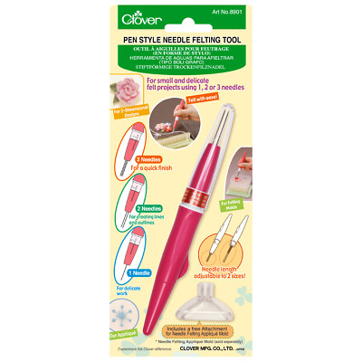 Clover Deluxe Stiftstil -Nadel -Filzenwerkzeug