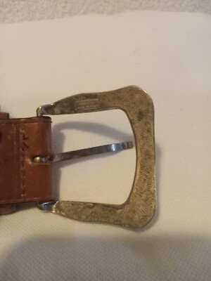 Vintage Eurometal Made In Italy silver Belt Buckle engraved  display picture 1