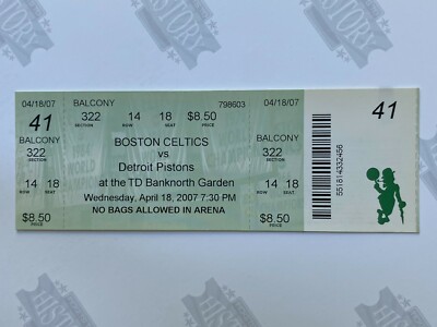 2007 Detroit Pistons at Boston Celtics Ticket 4/18/07
