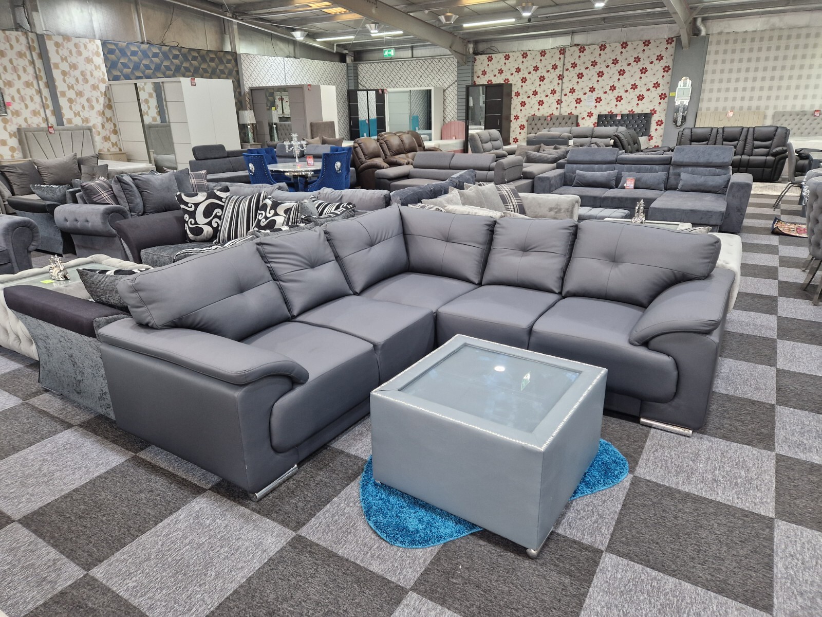 Kansas Corner Sofa Charcoal Grey Or Black eBay