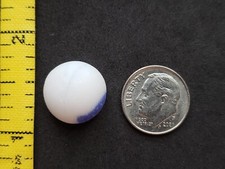 PURE BEACH SEA GLASS SURF TUMBLED WHITE CLEAR BLUE HALF MARBLE FROSTED RARE T1