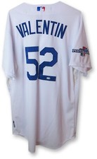 Jesmuel Valentin Team Issue Jersey Dodgers Home White 2013 Playoff #52 HZ844098