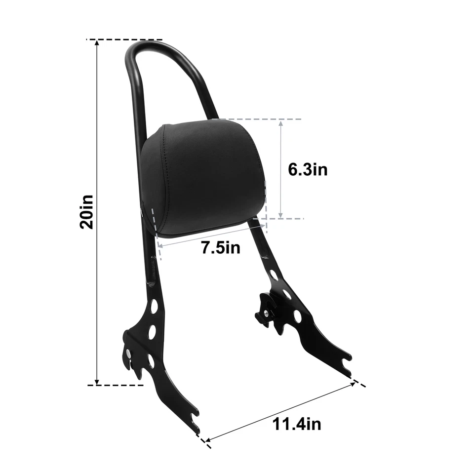 Detachables Sissy Bar Upright & pad Fit For Harley Sportster 1200 883 2004-2022 - Image 4 of 4