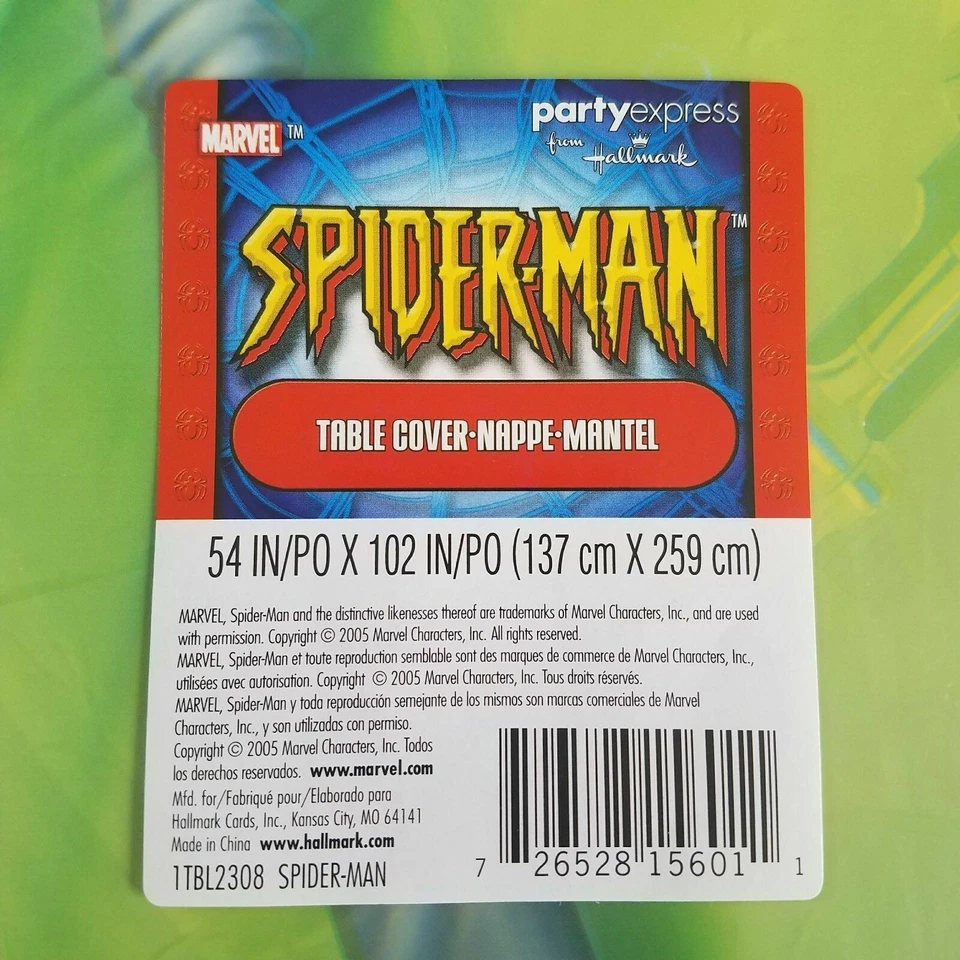 CUBIERTA DE MESA DE FIESTA - FUNDA DE MESA Spider Man - Sello Plástico 54 x 102 - Niños Foto 2 de 2