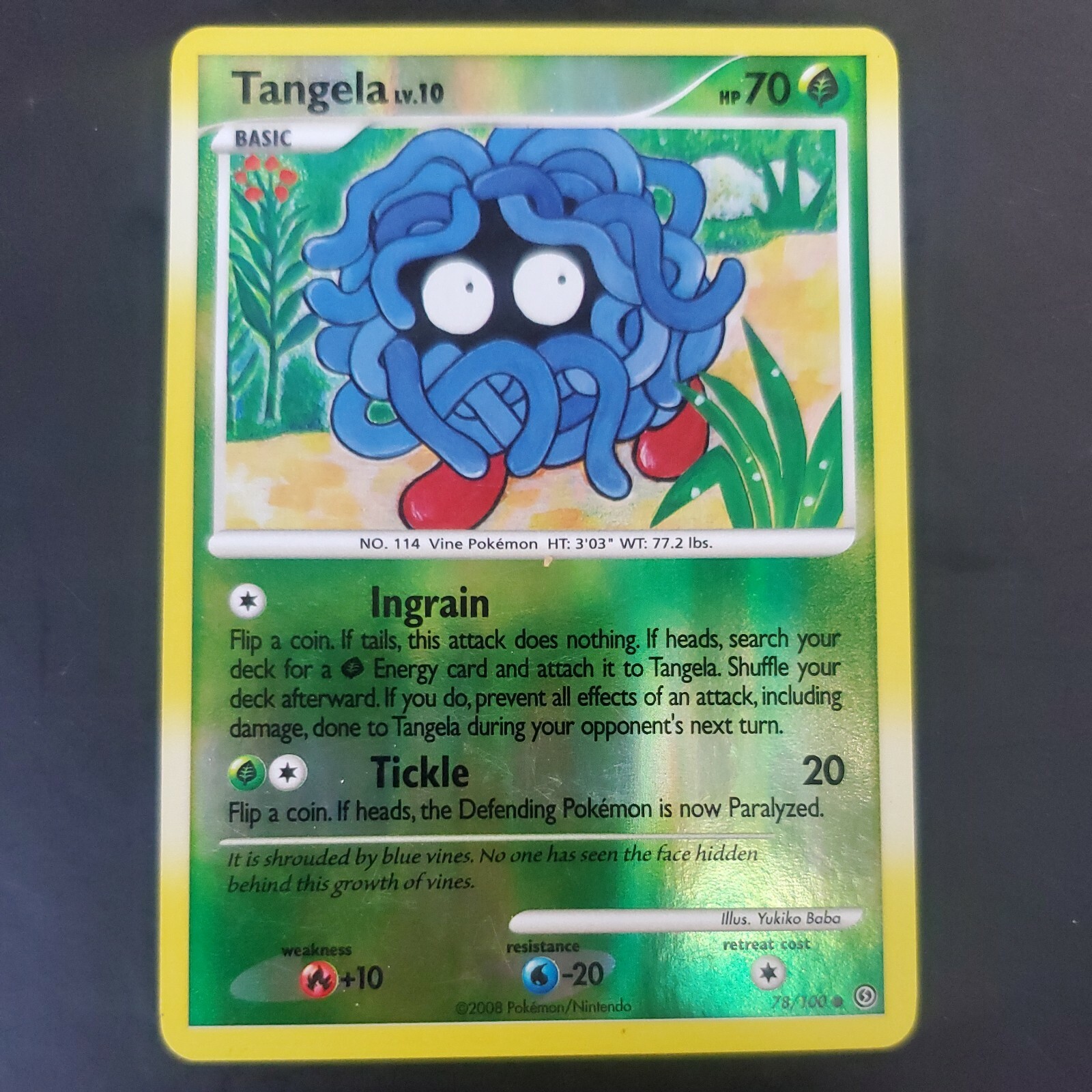 Pokémon Tangela 78/100 Stormfront Reverse Holo Common LP
