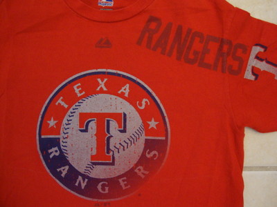 MLB Texas Rangers Major League Baseball Fan Majestic Apparel Red T