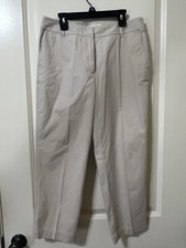 TALBOTS Perfect Crop Woman  s Pants Size 6 Color KHAKI BUTTON DETAIL ON LEGS