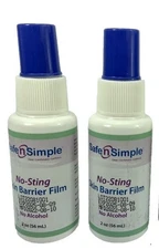 2 Safe N Simple SNS80792 No Sting Skin Barrier Film 2 oz Bottles Expires 12/2025