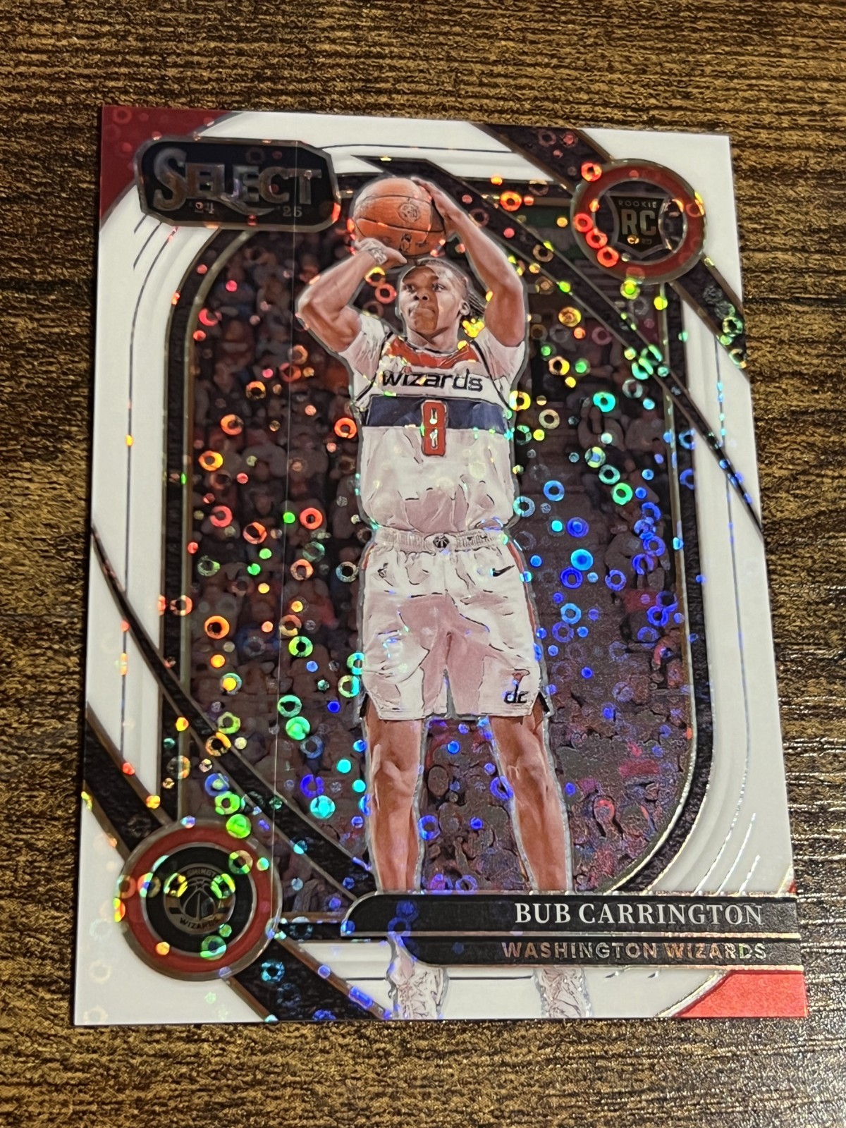 BUB CARRINGTON 2024 Panini Select White Disco Prizm /75 #266 Rookie Courtside