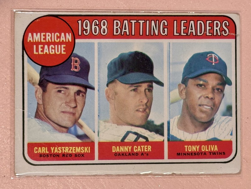 1969 Topps - League Leaders Carl Yastrzemski, Tony Oliva, Danny Cater #1