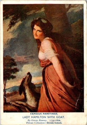 Godfrey Phillips Lady Hamilton with Goat Postcard 1900s George Romney Edwardian