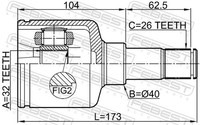 Febest Antriebswellengelenk Vorne Links FüR Ford Focus III II C-Max
