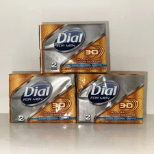 Dial For Men 3D All Day Odor Defense Bar Soap Antibacterial - 6 Total Bars