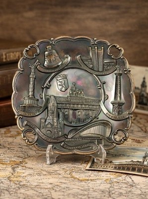 Berlin Germany Metal Souvenir Plaque Landmarks Brandenburger Tor Siegessäule