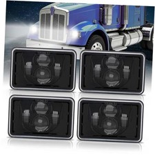 4Pcs 4x6 Led Headlights DOT Approved Peterbilt 379 Headlights Compatible With