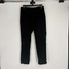 Talbots Womens 6P Black Velvet Classic Side Zip Petite Straight Leg Pants