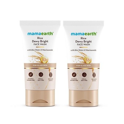 Mamaearth Rice Dewy Bright Face Wash With Rice Water & Niacinamide 150 ml x 2