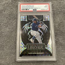 2023 Panini Chronicles Crusade Rookie  #25 Addison Barger BLACK FINITE 1/1 PSA 9