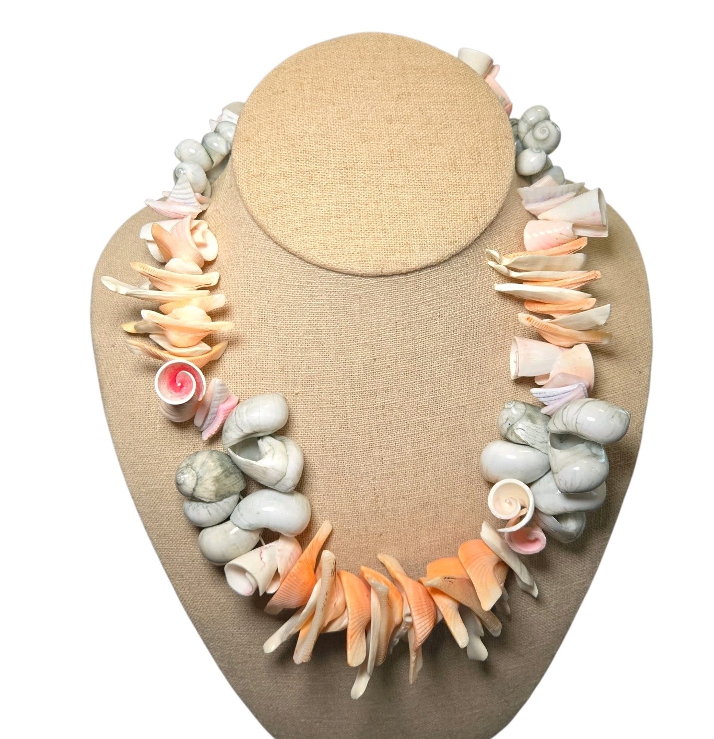 Boho Coastal Shell Statement Necklace Chunky Mixe… - image 1