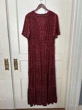 Simplee Paisley Burnout Velvet Boho Maxi Dress Womens Size XL Burnt Orange