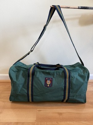 Vintage 90s Polo Ralph Lauren Logo Large Travel Bag Duffel Carry On Forest Green