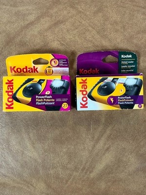 Kodak Power Flash SINGLE Use Camera 27 Exposure Powerflash Lot of 2 EXPIRED 2008