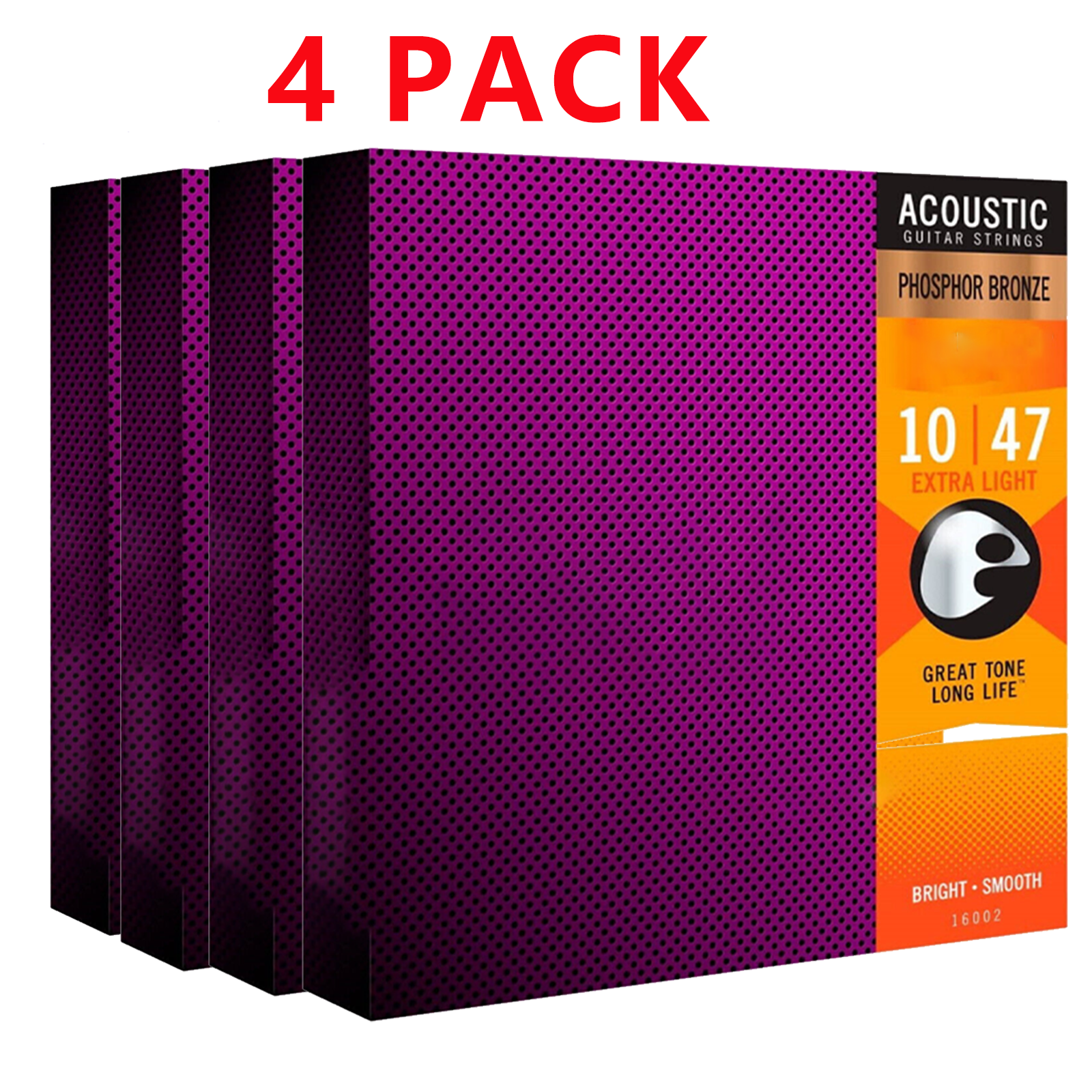 4 Sets 6 Strings 16002 Phosphor Bronze LIGHT Guitar Strings 10-47 | eBay