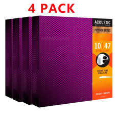 4 Sets 6 Strings 16002 Phosphor Bronze LIGHT Guitar Strings 10-47