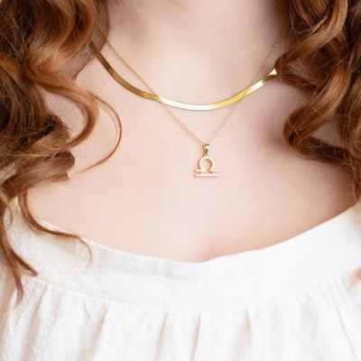 Starlette Women's Libra Zodiac Sign Necklace Size One Size