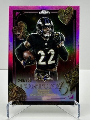 2025 Topps Chrome Fortune 15 Derrick Henry Pink Parallel /250 Ravens 🔥🔥🔥