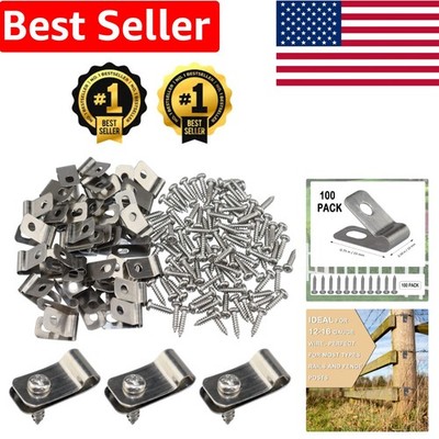 Versatile 100 Pcs Stainless Steel Wire Clamps with Screws for Fencing Needs