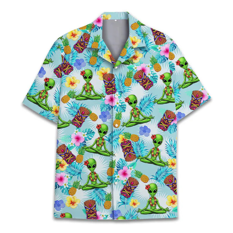 Alien Hawaiian Shirt Men Women Youth Aloha Beach Summer