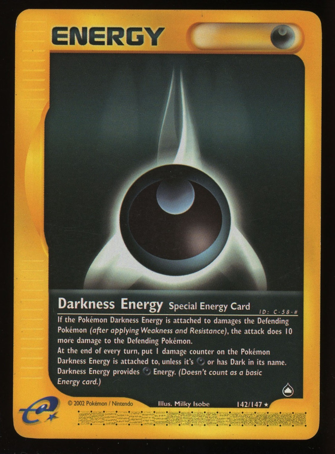 Pokemon 2002 Aquapolis - Darkness Energy - Rare - 142