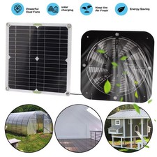 Solar Exhaust Fan Quiet 13.5" Ventilation Vent Fan 100W Solar Panel with Bracket