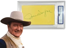 Classic John Wayne Signed Autograph. Auto Grade PSA 8