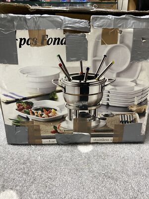 24 tlg Swissmar Arosa Edelstahl Fondue-Set Neu Verpackung Defekt