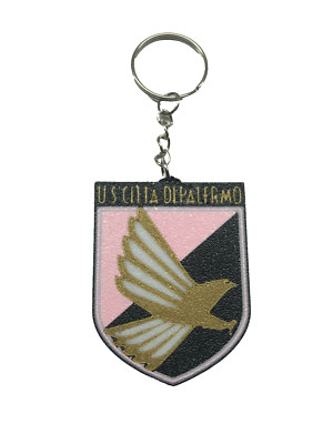 Schlüsselanhänger Logo neu PALERMO FUSSBALL handbemalt Metall und Kunststoff3DEFEKT