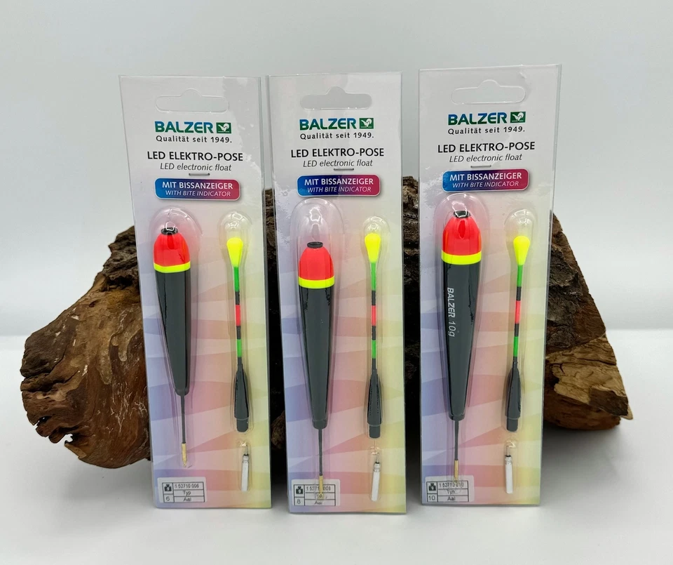 Balzer LED Elektropose Aal 6g 8g 10g mit Bissanzeiger Pose inkl Batterie
