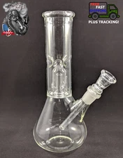 8" Inch Glass Hookah Water Pipe Bong Clear + 5 FREE Screens