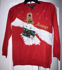 NWT NYC Harry Potter Hogwarts Christmas Owl Sweater Sz Kid 9-10 Women XS And Bag