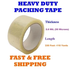 2.0 MIL Clear Packing Tape Carton Box Sealing Moving Shipping 330' ft 110 Yards