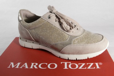 Marco Tozzi Lace-up Sneakers Beige Shoes NEW!