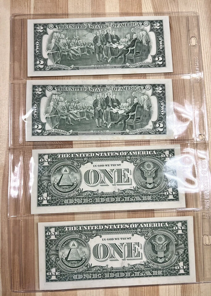 2 Consecutive 1999 UNC $1 San Francisco STAR Notes + 2 UNC 1995 $2 Bill Notes - Image 3 of 4