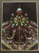 Psychedelic Orb Towers, Digital Fantasy Poster 18x24in