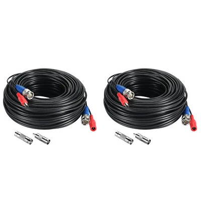 ZOSI 2x60FT BNC Cable RCA Extension Cord for DVR Security Camera System
