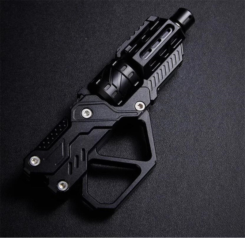 QT-3000 銃型 フィジェットトイ　シルバー QT-3000 Revolver Magnetic Push Slider Gun Spinner Button Fingertip